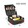 thumbnail image 3 of FORMRS Travel Makeup Bag Large Capacity Train Case Cosmetic Organizer with Adjustable Dividers, Pink Block Pattern, 3 of 8