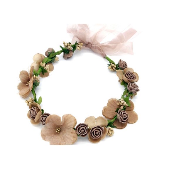 CENL Women Faux Flower Hair Garland Headband Floral Wreath Wedding Hairband Headdress