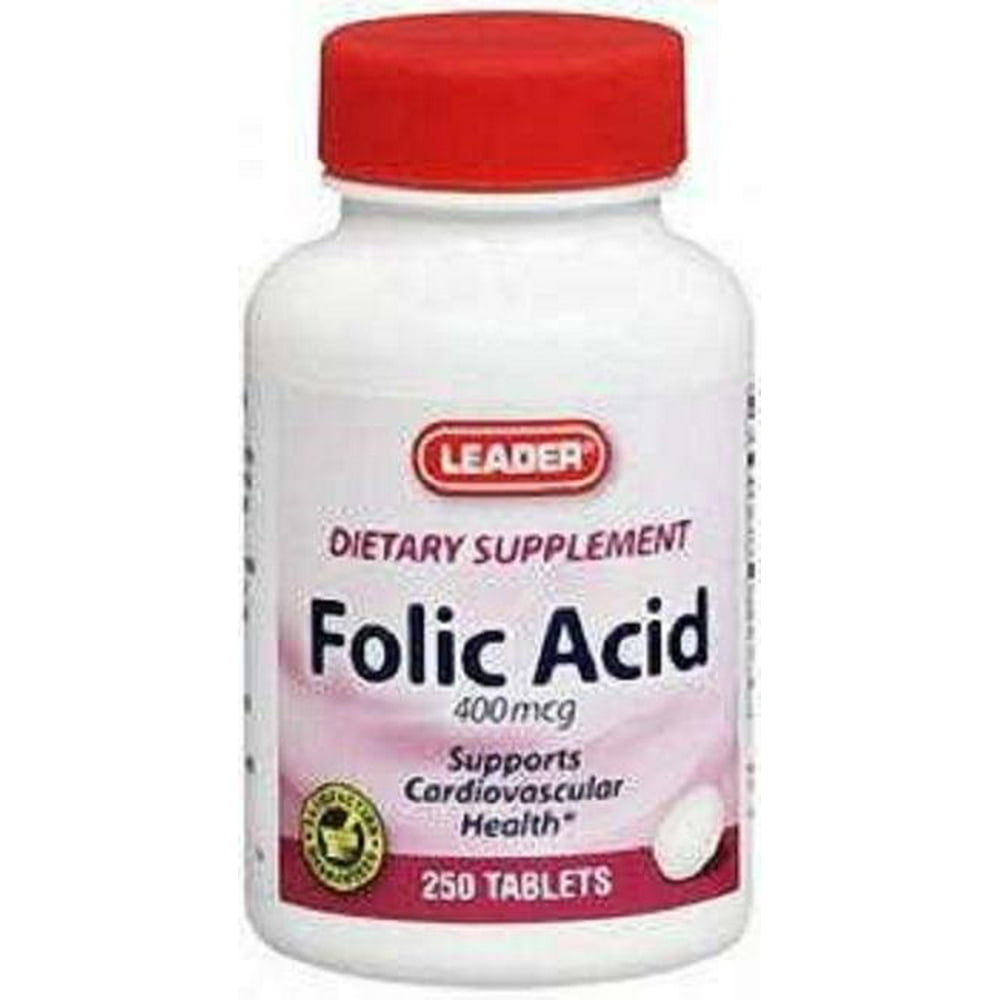 Leader Folic Acid Tablets, 400mcg, 250ct 096295102451A241