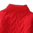 thumbnail image 5 of WQNVRNR Girls Fall Winter Sweater Soft Loose Mock Neck Long Sleeve Cable Knit Knit Pullover Red 6 Years, 5 of 7