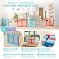 thumbnail image 6 of Regalo 2-in-1 Super Wide Baby Safety Gate and Play Yard, 192-Inch Coverage, Ages 6-24 Months, Red/White/Blue, 6 of 14