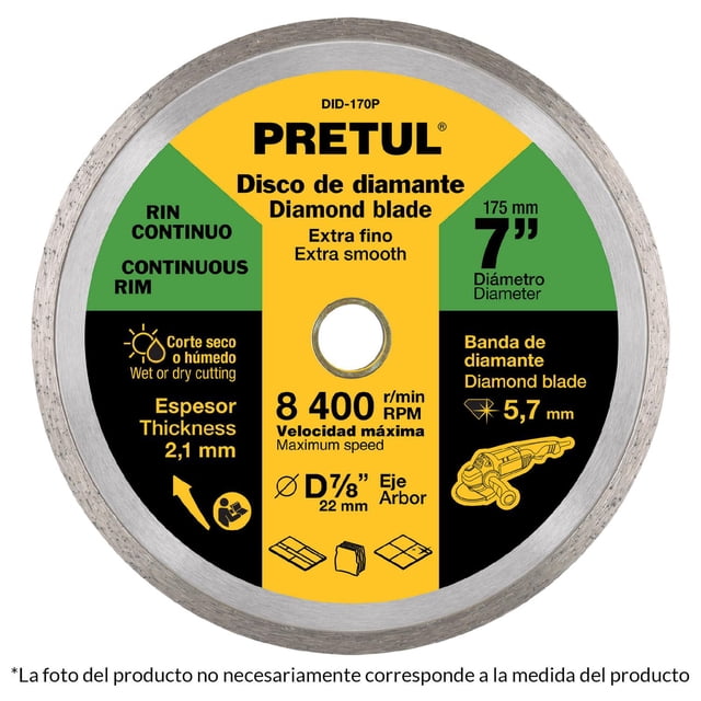 Disco de diamante, rin continuo, 4-1/2' Pretul Pretul DID-145P