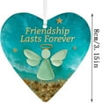 thumbnail image 3 of Heart-Shaped Sea Glass Ornament, Handmade Friendship Keepsake Heart Decoration, Recycled Sea Glass Home Decor Gift for Best Friends, 3 of 5