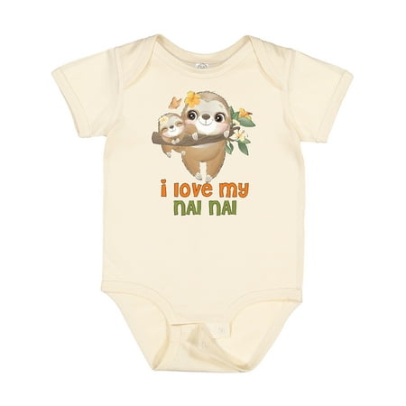 

Inktastic Sloth I Love My Nai Nai Gift Baby Boy or Baby Girl Bodysuit