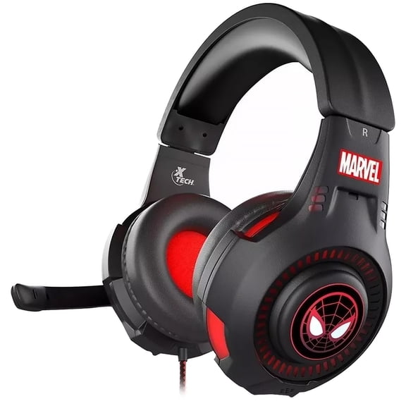 Audifonos Diadema Gamer XTECH Edicion Spider-Man 3.5mm Microfono negro