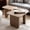 khaki + Contemporary + Mid-Century Modern + Minimalist + Modern + Desk + Lacquered + Fiberboard, variant on khaki modular coffee table set for small space living room, 2 piece free-combination farmhouse tables with multi-layer paint