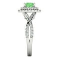 thumbnail image 3 of Halo Engagement Ring for Women - 1.3125ct Simulated Green Diamond in 18K White Gold Promise Ring, 3 of 6