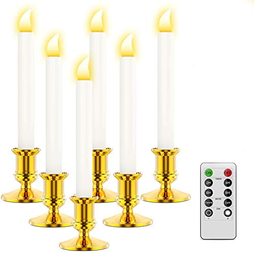 Ronxs Window Candles, 6 Pcs LED Candles with Timer, Outdoor Christmas