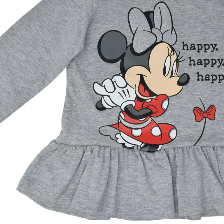 Disney Minnie Mouse Infant Baby Girls Peplum T-Shirt and Leggings Outfit  Set Infant to Big Kid 