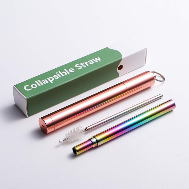 Portable Straw 18/10 Stainless Steel Drinking Straw Telescopic Reusable