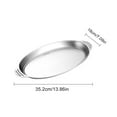 thumbnail image 5 of Shoreew Stainless Steel Roasting Pan with Handles Oval Grilled Fish Pan Multifunctional Baking Pan for Grilled Fish Turkey Lasagna, 5 of 6