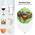 thumbnail image 6 of Gaeub Flying Frog On Branch Print 4 Pcs Leather Coasters for Drinks ,Drink Coasters Sets,Drink Table Cup Coasters for Living Room Kitchen Coffee Decor-Octagon, 6 of 6