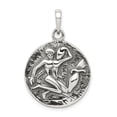 thumbnail image 1 of Sterling Silver Polished Antique Finish Aquarius Horoscope Pendant, 1 of 2