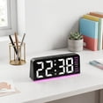 thumbnail image 6 of Hovilon LED Digital Alarm Clock, Large Character Desk Clock with Ambient Light, USB Powered Multifunctional Timepiece with Date Temperature Display, Minimalist Bedside Clock for Bedroom Office, Pink, 6 of 6