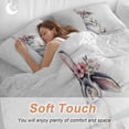 thumbnail image 3 of Rabbit Wearing A Flower Wreath Queen Size Comforter Set, Flower Animal Bunny Bedding for All Seasons, 4 Pcs Bed Set, 1Quiltcover (90"x92") ,1Sheet(94"x116"), 2Pillowcases (30"x20"), 3 of 11