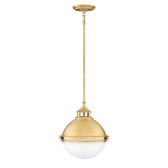 4834SA Hinkley Lighting Fletcher - 2 Light Small Pendant in Traditional-Industrial Style - 13.5 Inches Wide by 14.5 Inches High-Satin Brass Finish