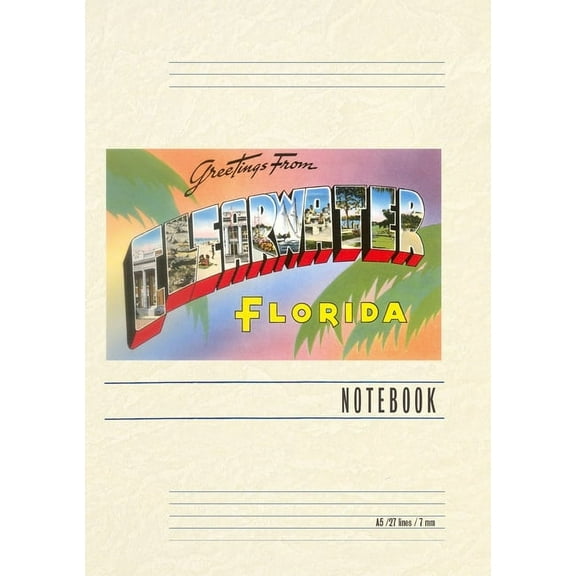 Vintage Lined Notebook Greetings from Clearwater, Florida (Paperback)