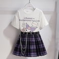 thumbnail image 1 of Sanrios dibujos animados Kawaii niñas camiseta blanca traje Kuromi lindo verano manga corta Universidad Jk uniforme falda niños moda falda, 1 of 2