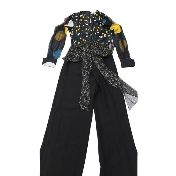 Pre-Owned Diane von Furstenberg Sophie Dot Jumpsuit in Black Rayon
