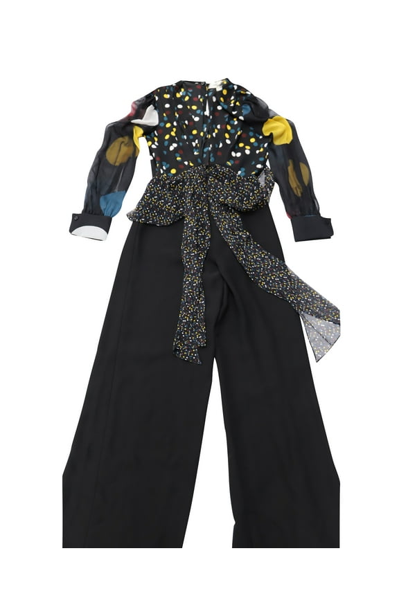 Pre-Owned Diane von Furstenberg Sophie Dot Jumpsuit in Black Rayon