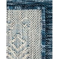 thumbnail image 7 of Unique Loom Outdoor Border Collection Area Rug - Floral Border (9' x 12' 2" Rectangle Blue/Ivory), 7 of 7