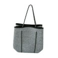thumbnail image 2 of Bolsa de neopreno para mujer con bolsa pequeña de playa, cesta de playa de gran capacidad. Gris claro, 2 of 9