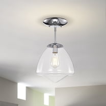 Zylo 11 in. 1-Light Indoor Chrome Finish Semi-Flush Mount Ceiling Light