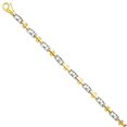 thumbnail image 3 of 14k Yellow and White Gold Two-tone 5mm Fancy Link Chain Length 8 Inch, 3 of 5