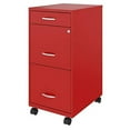 thumbnail image 4 of Space Solutions 18 In 3 Drawer Mobile Organizer Cabinet for Offices, Red, 4 of 5