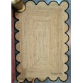 thumbnail image 5 of Hand Woven Farmhouse Jute Area Scalloped Rug Natural Scallop Pattern Jute Bohemian Base Black Trim Rug (Black, 2'6''x6'), 5 of 5
