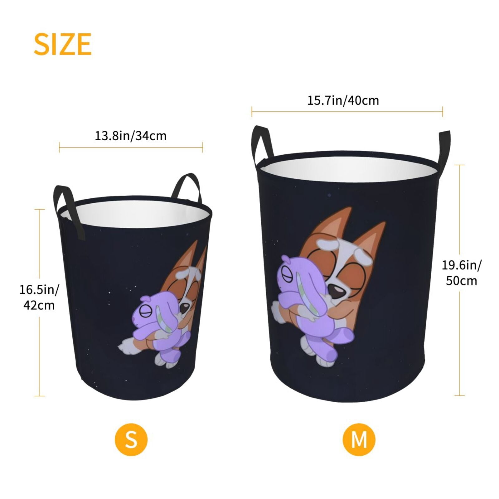Johaoi Bluey Pattern Round Large Laundry Basket -Storage Basket - Toy Storage Basket, Perfect as Hamper, Kids Room Storage, and Toy Containment-