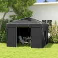 thumbnail image 3 of GVN Backyard Garden Canopy, Camping Canopy Screen Tent,9.7' x 9.7' Pop Up Canopy with Sidewalls, Portable Canopy Tent with 2 Mesh Windows, Carry Bag, Black, 3 of 10