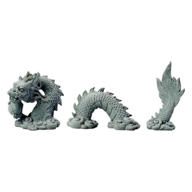 Juego de Estatuas de Dragón, Figuras de Meditación para Mascotas de Té, Escultura en Miniatura, Acuario, Paisajismo, Jardinería, Adorno de Paisaje Par mayimx Estatua del Dragón