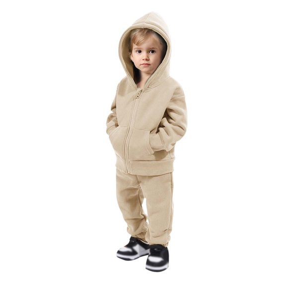 TJAZFJPA Fall Hoodie Rounded Hem Kids Clothes Sets Children's Sports Suit Boys and Girls Hoodie Set Plus Warm Long Sleeve Two Piece Clothes Leopard Hoodie Navy Blue Sweatshirt 2-3 Years