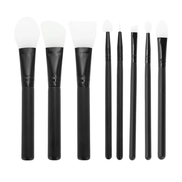 Unique Bargains 8 Pcs Lightweight Facial Mask Brush Black White