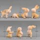 thumbnail image 5 of Paquete de 7 Mini figuras de conejitos de Pascua CHAO Decoración de Pascua paisaje pequeño, 5 of 5