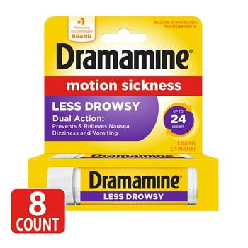 Dramamine Motion ness , All Day Less Drowsy, 8 Count