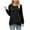 Black, variant on AOOCHASLIY Women Fall Tops Women's Printed Solid Round Neck Long Sleeved Tops
