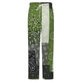 thumbnail image 5 of Black Green Paisley Bandana Winter Female Pants Flannel High Waist Women Pants Lady Warm Straight Leg Plush Trousers, 5 of 7