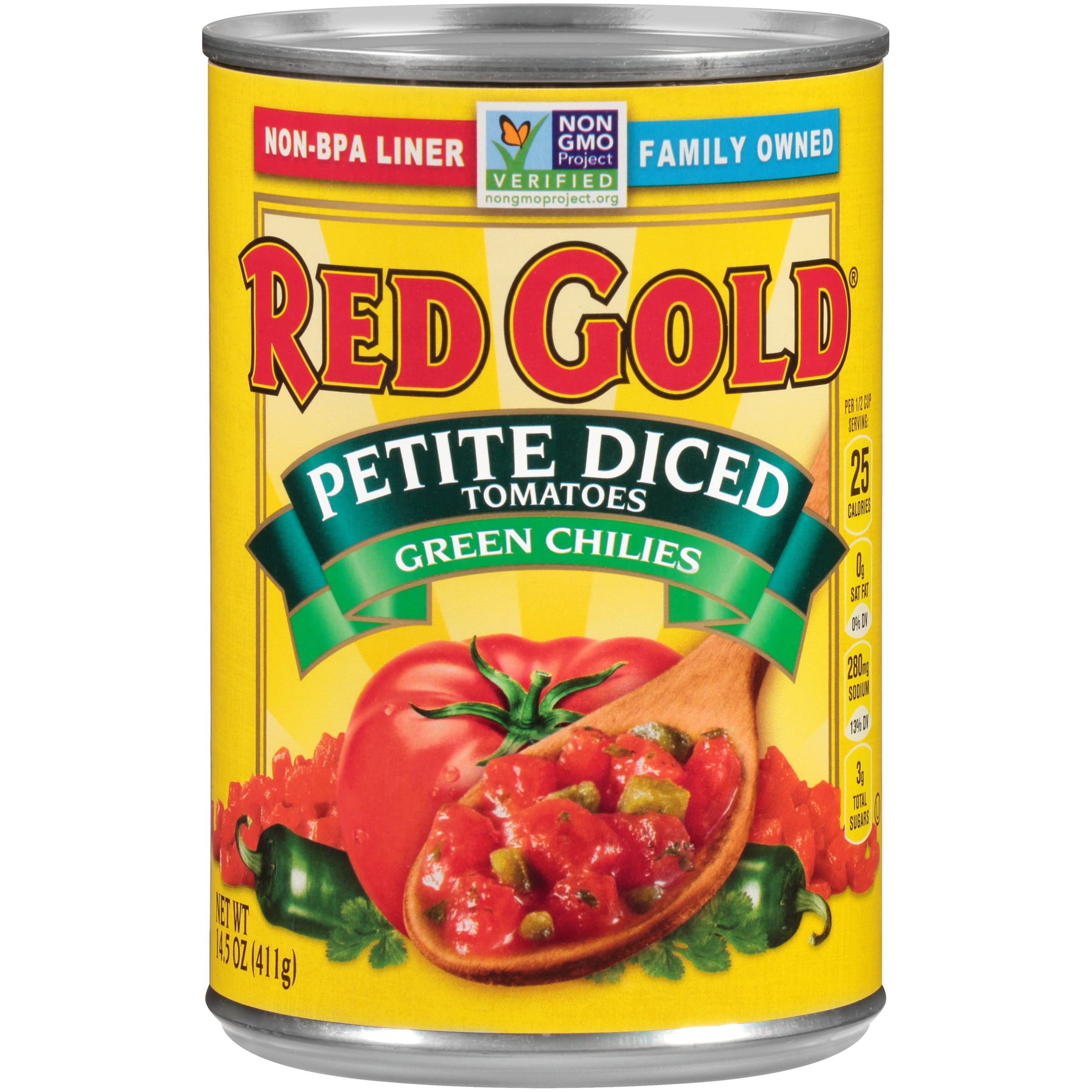 Red Gold Petite Diced Tomatoes Green Chilies 14.5oz