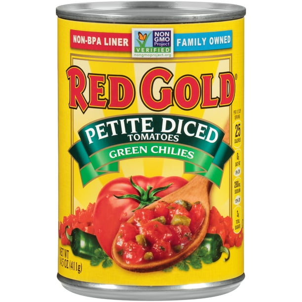 Red Gold Tomatoes Diced with Green Chilies 14.5oz