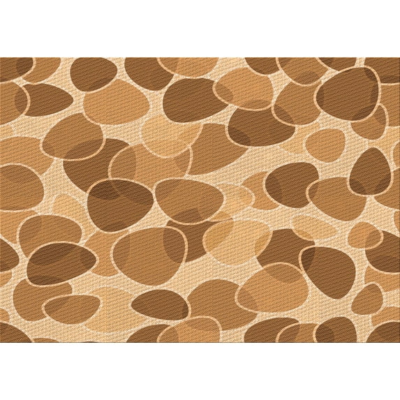 Ahgly Company Indoor Rectangle Patterned Cantaloupe Orange Area Rugs, 5' x 7'