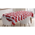 thumbnail image 1 of Ambesonne USA Tablecloth Rectangular Table Cover, Horizontal Wavy Stripes, 60"x84", Red Navy Blue White, 1 of 3