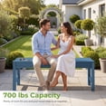 thumbnail image 4 of SERWALL 2-Person Outdoor Bench Backless, HDPE Patio Bench Weather-Resistant, 700 Lbs Weight Capacity Garden Bench, Wood-Like Low Maintenance for Yard, Porch & Backyard, Blue, 4 of 14