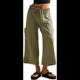 thumbnail image 1 of Pantalones Anchos de Verano para Mujer, Cómodos, Color Verde , Talla XXL, 1 of 4