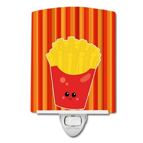 Caroline's Treasures BB7050CNL French Fries Face Ceramic Night Light, 6x4x3", multicolor