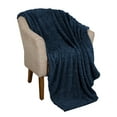 thumbnail image 2 of BNM Fleece Boho Knit Jacquard Blanket, Full/ Queen, Navy Blue, 2 of 8