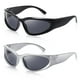 thumbnail image 1 of Gafas de Sol JASPIN Y2K Estilo Wrap Ovaladas Plateadas UV400 para Mujeres y Hombres, 1 of 8