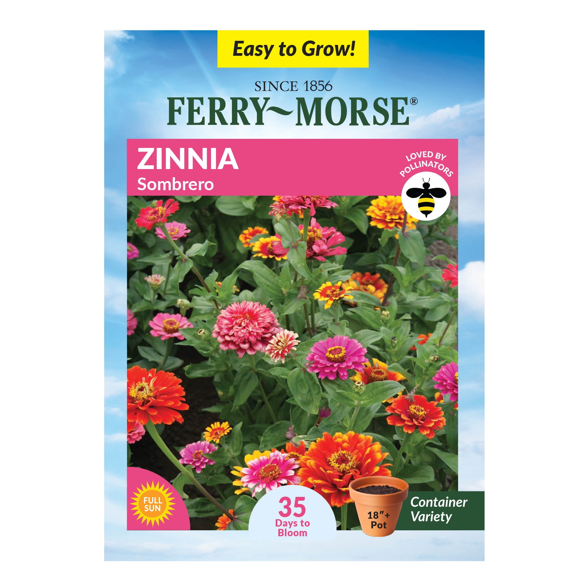 Ferry-Morse 400MG Zinnia Meteor Annual Flower Seeds, Full Sun