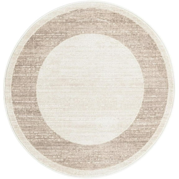 Jill Zarin Uptown Collection Area Rug - Yorkville (3' 3" Round Beige/Gray)